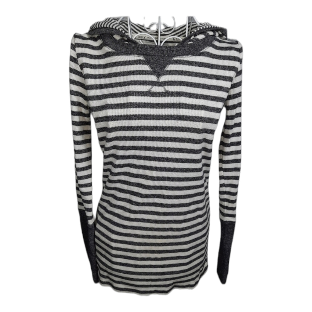 Andrew Marc NY Thermal Knit Stripe Hoodie SZ Small